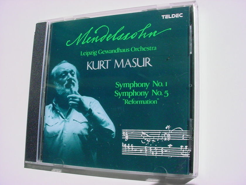 cd teldec Mendelssohn Kurt Masur  symphony no1 no5 reformation LEIPZIG