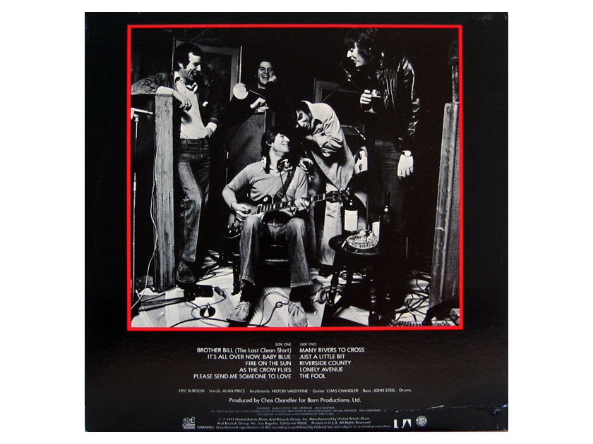 The Original Animals - Before We Were So Rudely Interrupted 1977 EX+ ORIGINAL VINYL LP  Jet Records JT-LA790-H