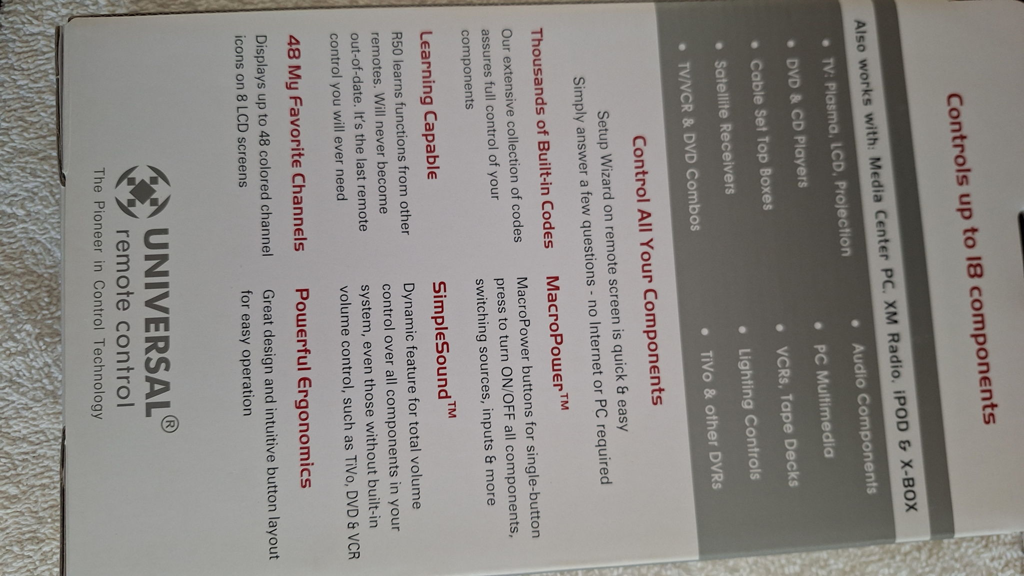 Universal R50 Remote Control vacuum sealed BRAND NEW 3