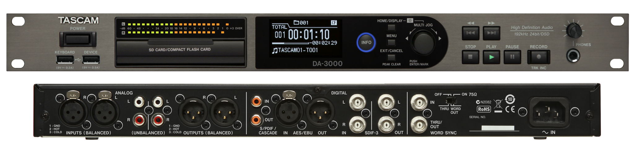 Tascam DA-3000 Stereo Master Recorder and ADDA Converter 9