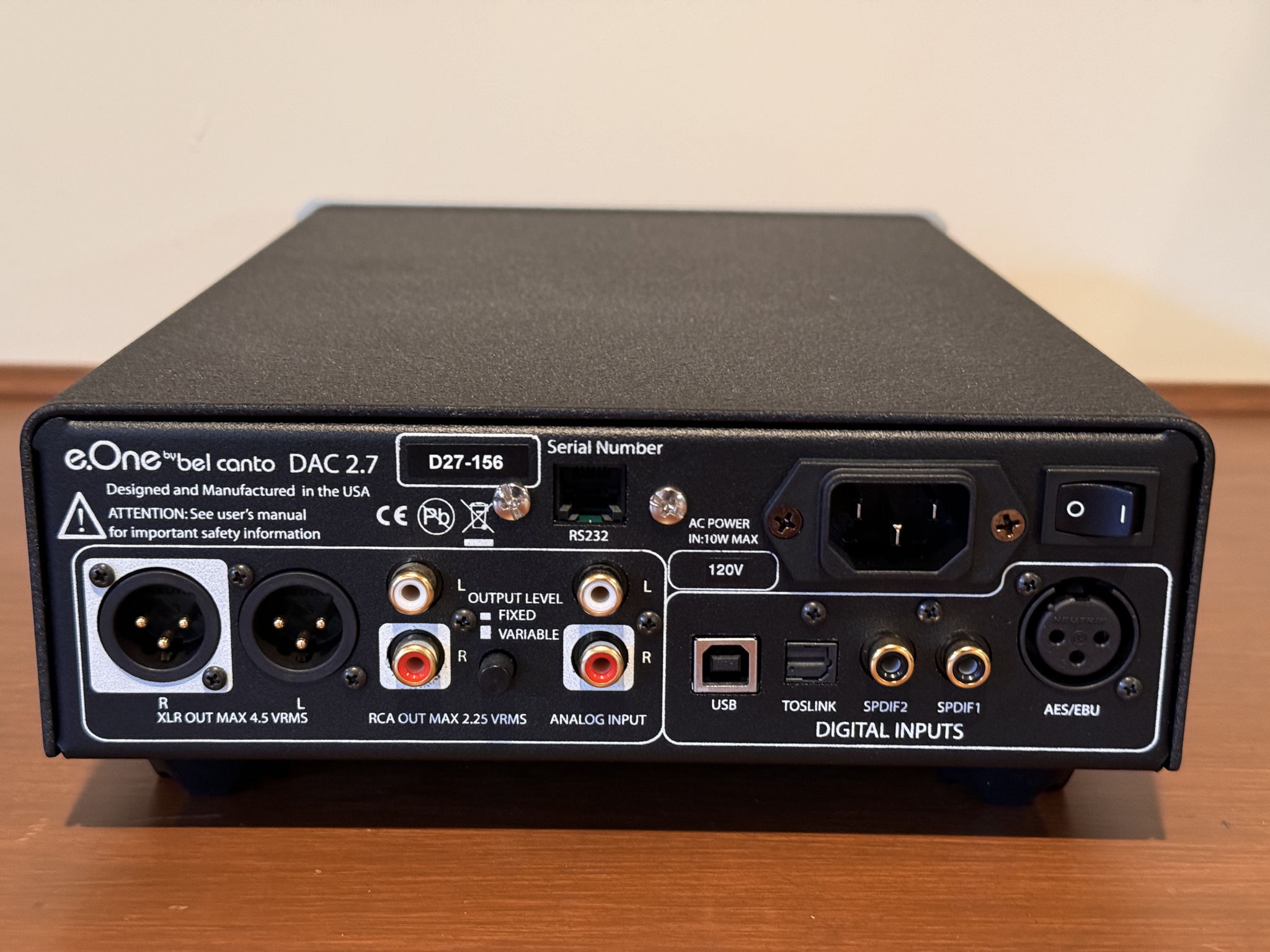 Bel Canto e.One DAC 2.7 preamp 2