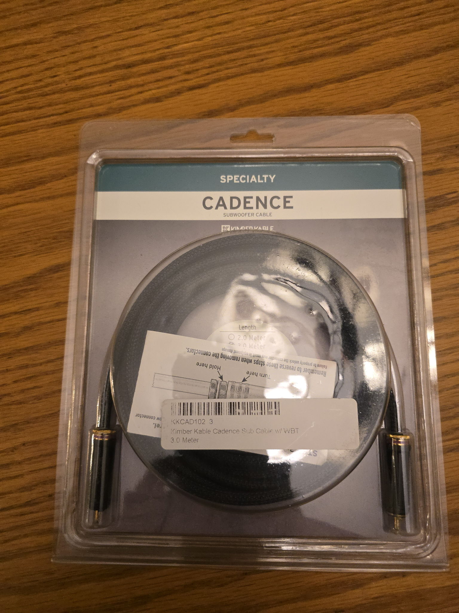 Kimber Kable Cadence 3M Subwoofer Cable