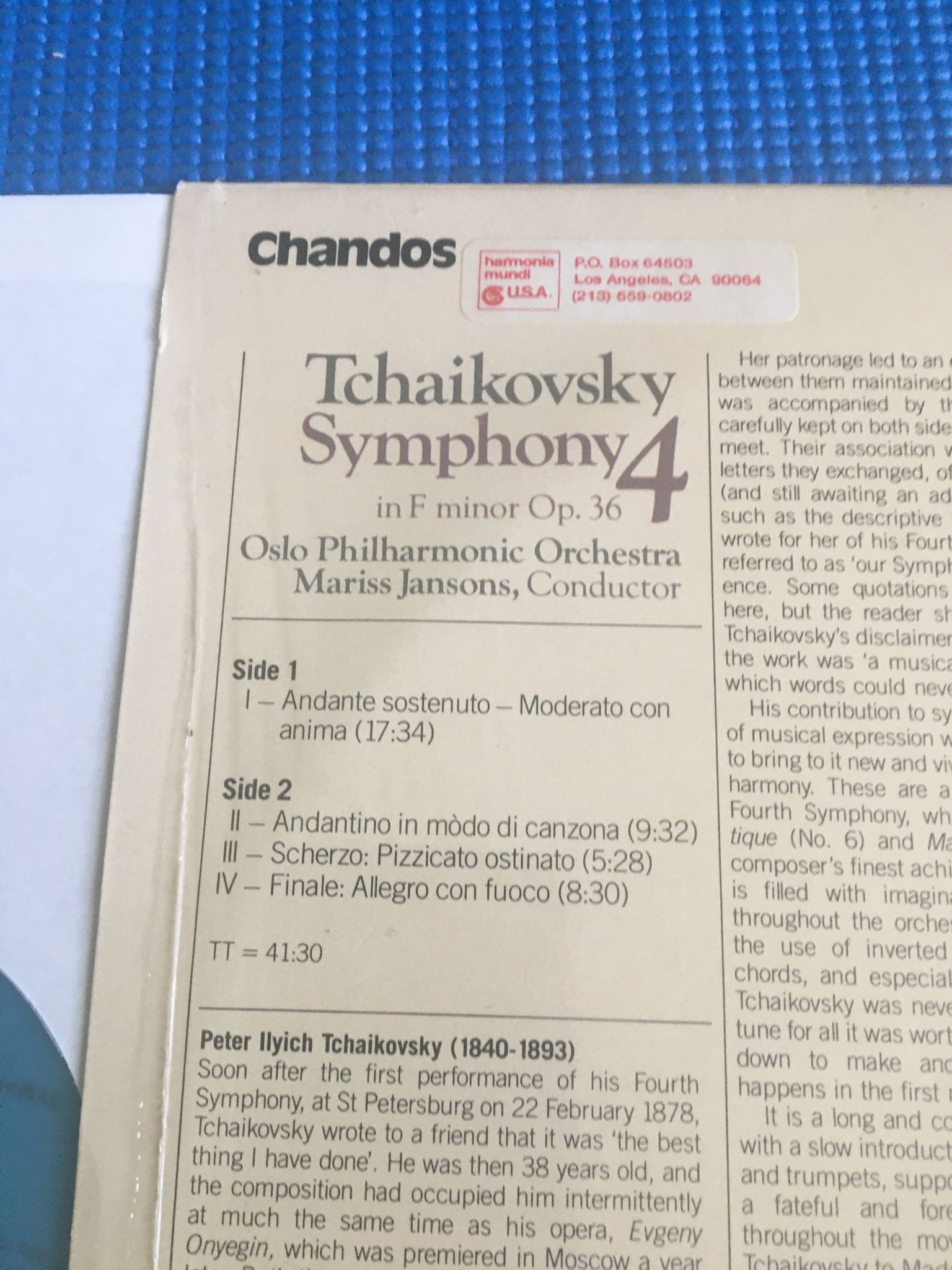 Chandos digital Tchaikovsky Oslo philharmonic  Mariss J... 4