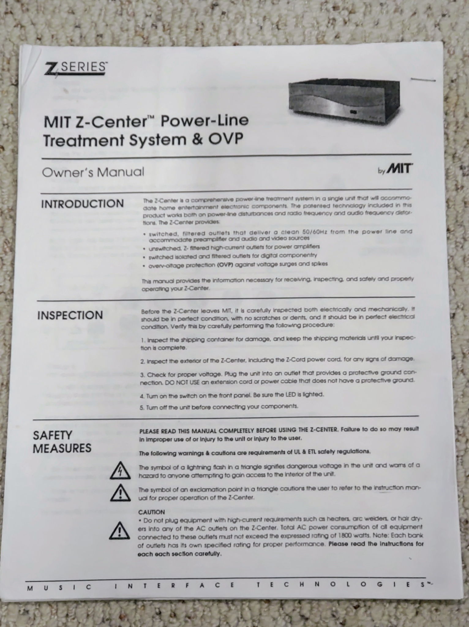 MIT Cables Z-Center 9