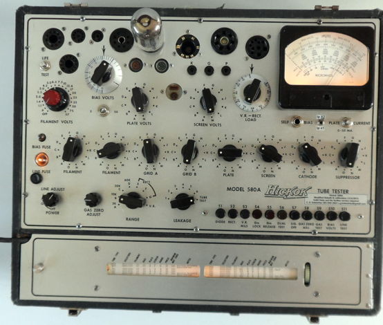Hickok 580A tube tester and analyzer, plate current, 30...