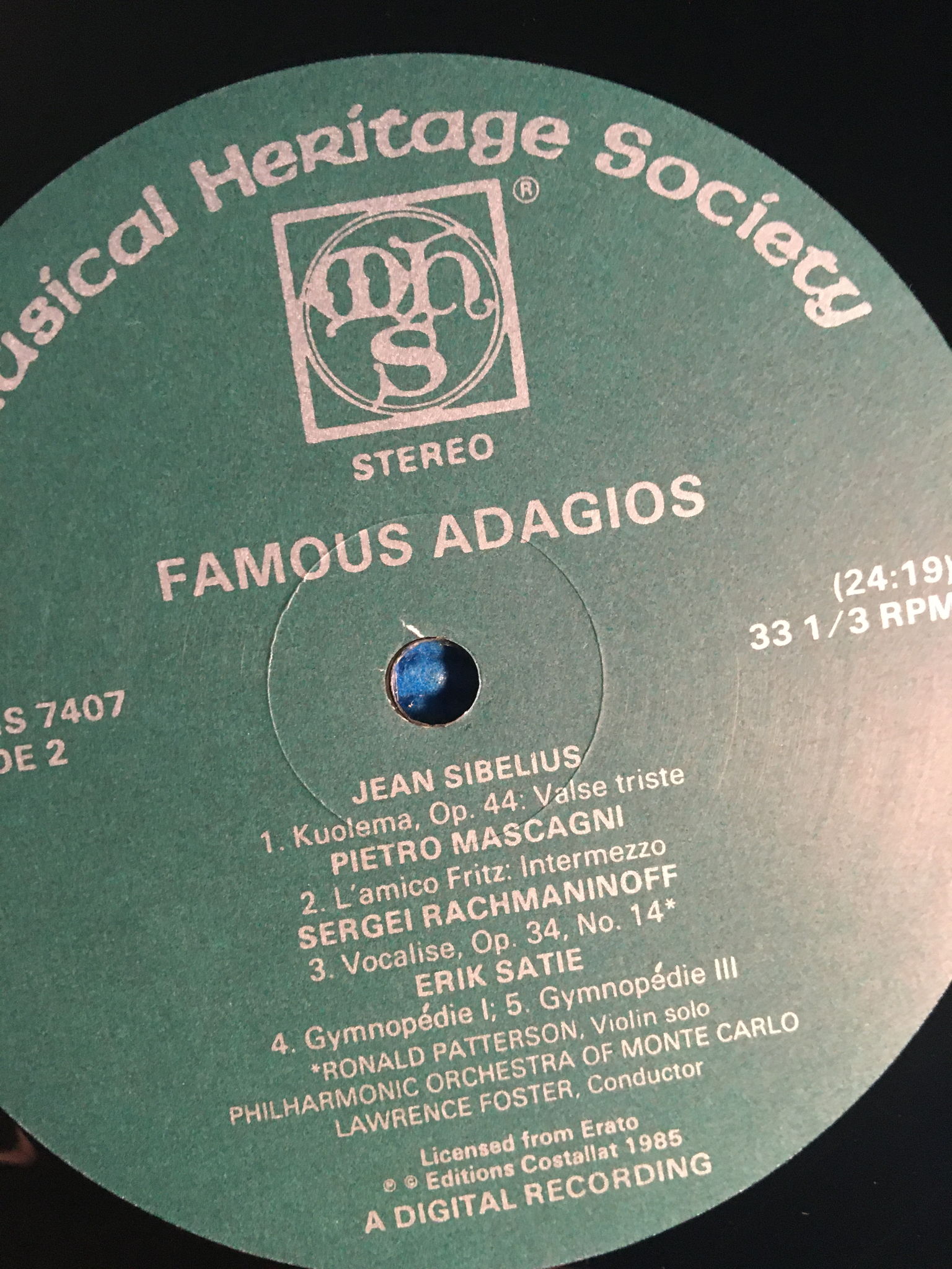 MHS 7407f DMM digital famous Adagios Lp record  By barb... 3