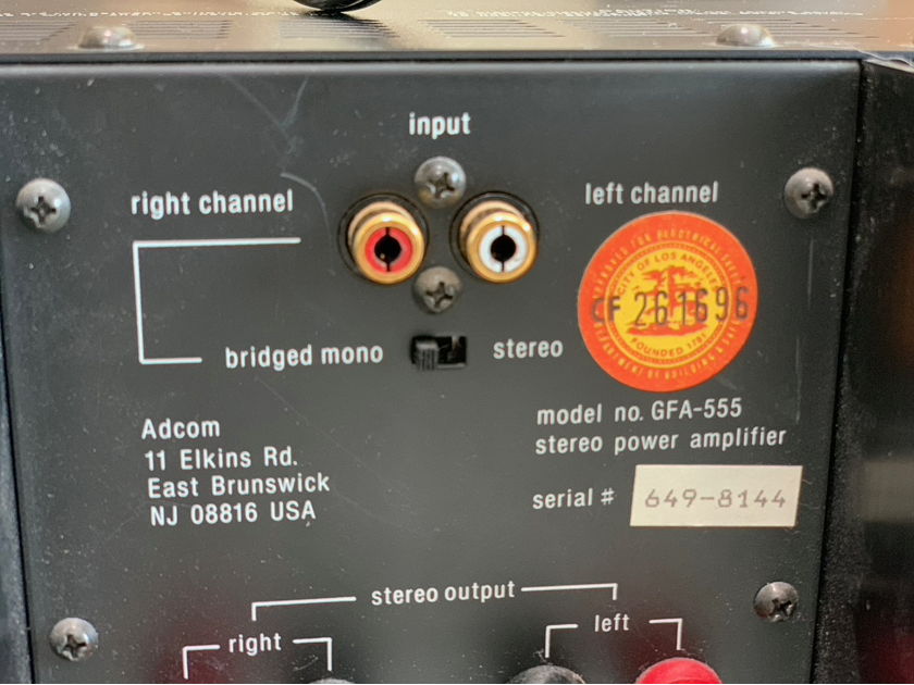 Adcom GFA-555 Stereo Amplifier - Nelson Pass Design