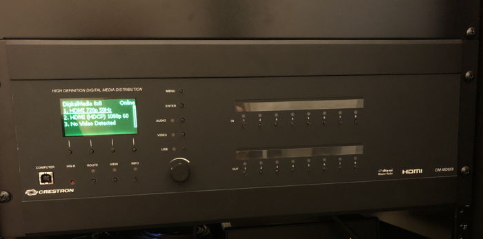 Crestron DM-MD8X8 with installed DMC-HD-DSP and DMC-VID...