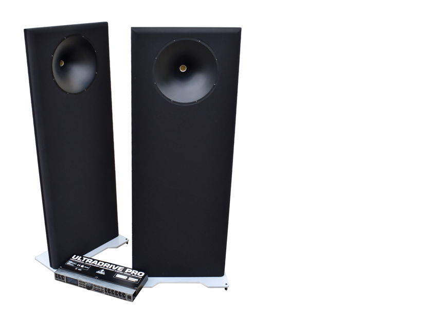 (2) Emerald Physics CS2 Controlled-Directivity Speakers 4-Ohm Floor-Standing Speakers w/ Behringer Ultra-Drive PRO DCX2496