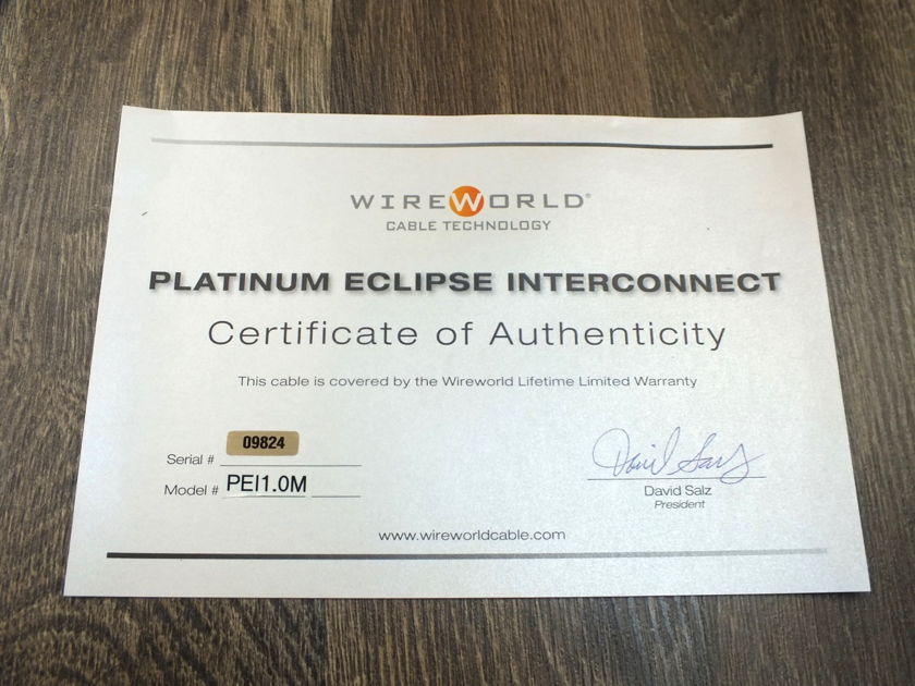 Wireworld Platinum Eclipse 7 interconnects RCA 1,0 metre
