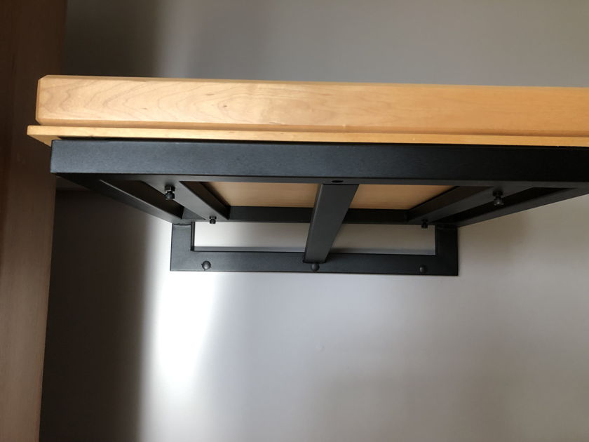 Rega Turntable Wall Mount Shelf w/2" Thick Custom Cut Maple Top