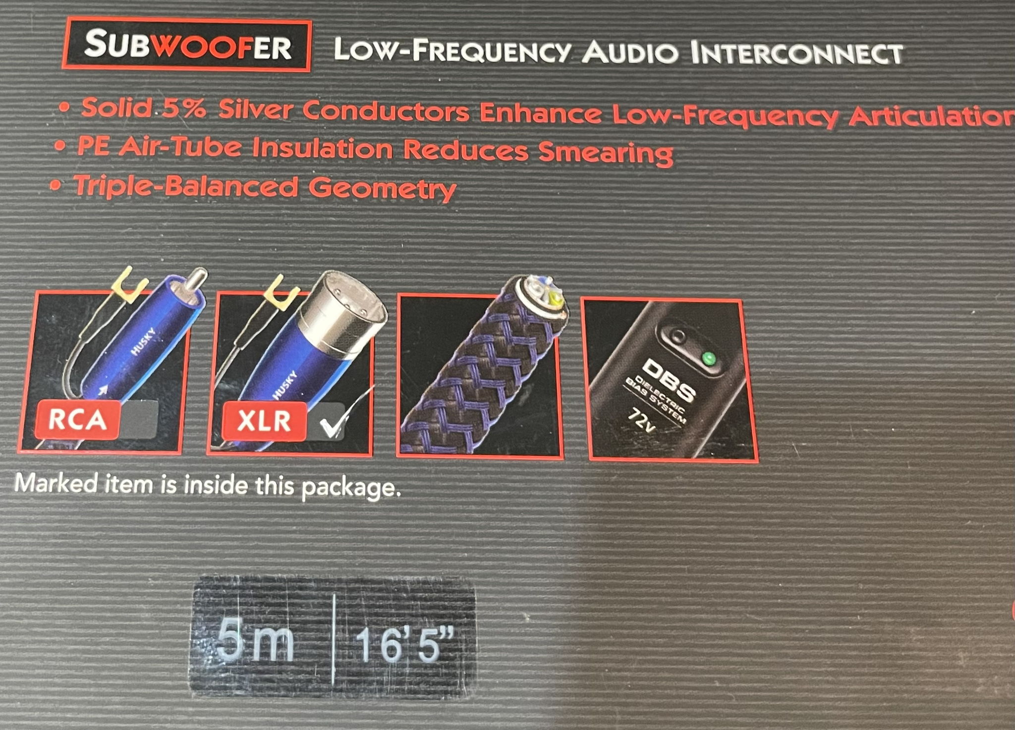 AudioQuest Husky 5M (16.5 ft) Single XLR Balanced Subwo... 5