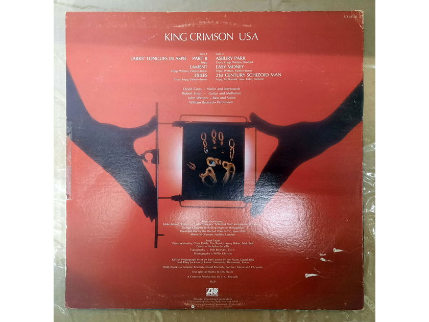 King Crimson - USA 1975 NM- ORIGINAL COMPILATION VINYL LP Atlantic SD 18136