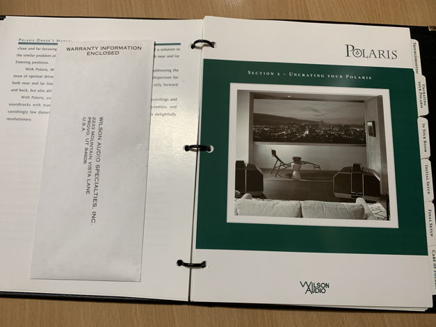 Wilson Audio Polaris Centre Speaker Manual