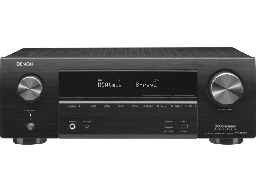 Denon AVR-X1500H 7.2-CHANNEL HOME THEATER RECEIVER with Wi-Fi, BLUETOOTH, AIRPLAY 2 AND ALEXA - AUTHOERIZED DEALER - FULL MANUFACTURER'S WARRANTY