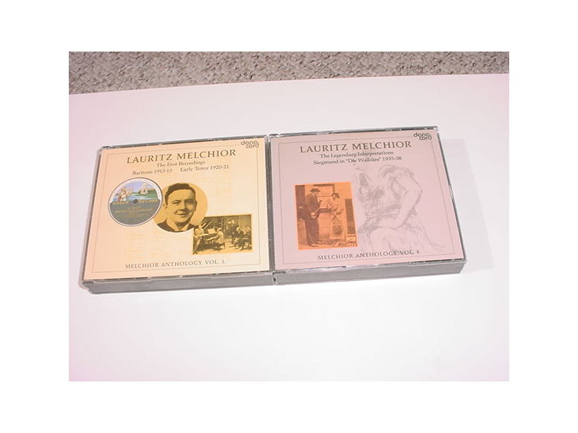 Lauritz Melchior 2 double cd sets - first recordings baritone 1913-15 Early Tenor 1920 anthology volume 1 and Die Walkure 1935-38 vol 4