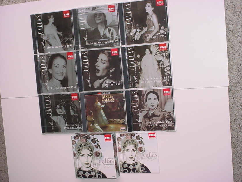 EMI Classics Maria Callas large cd lot 8 live cd's plus operatic Arias & 8 cd box set