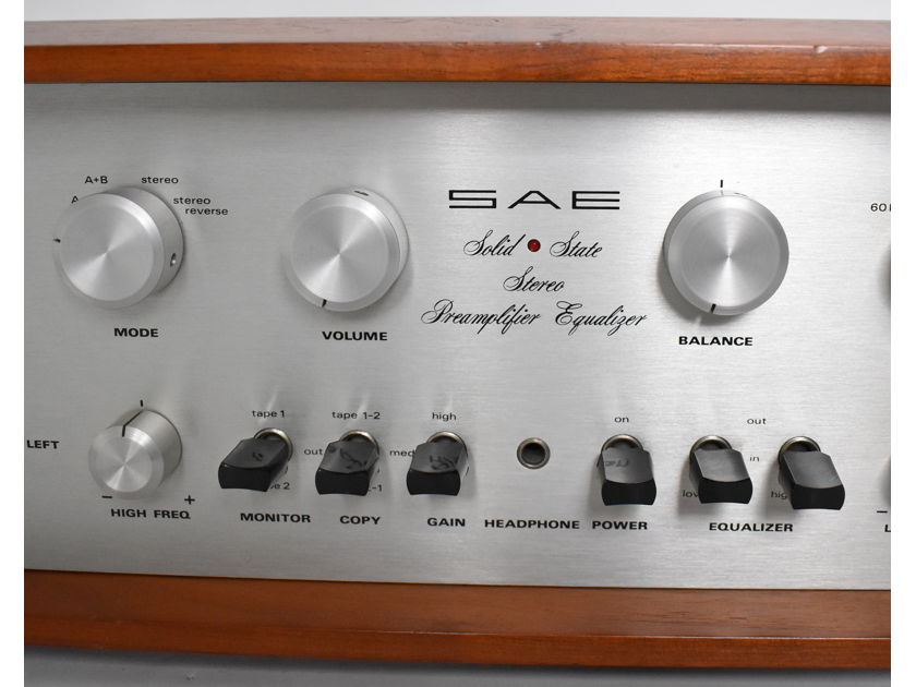 SAE MARK ONE Stereo Preamplifier PRE AMP w/ Wooden Case (1-Owner) MK 1