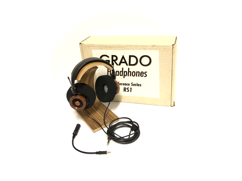 Grado RS 1 Reference Series Button Edition Over-Ear Headphones w/ 1/4" Female to 1/8" Male Adapter & Original Packing Box