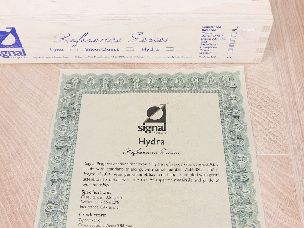 Signal Projects Hydra audio interconnects XLR 1,0 metre 4