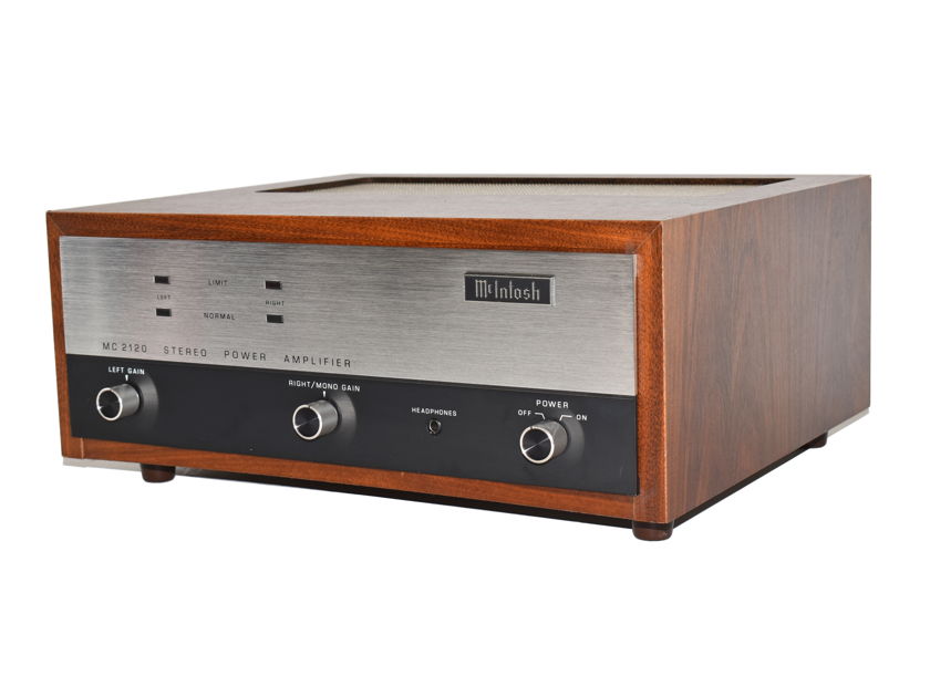 McIntosh MC 2120 120wpc @8-Ohms Stereo Power Amplifier AMP w/ Wooden Case MC2120