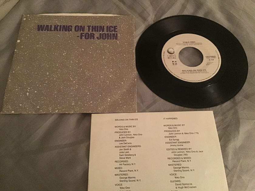 Yoko Ono Walking On Thin Ice 45 With Picture Sleeve Vinyl NM