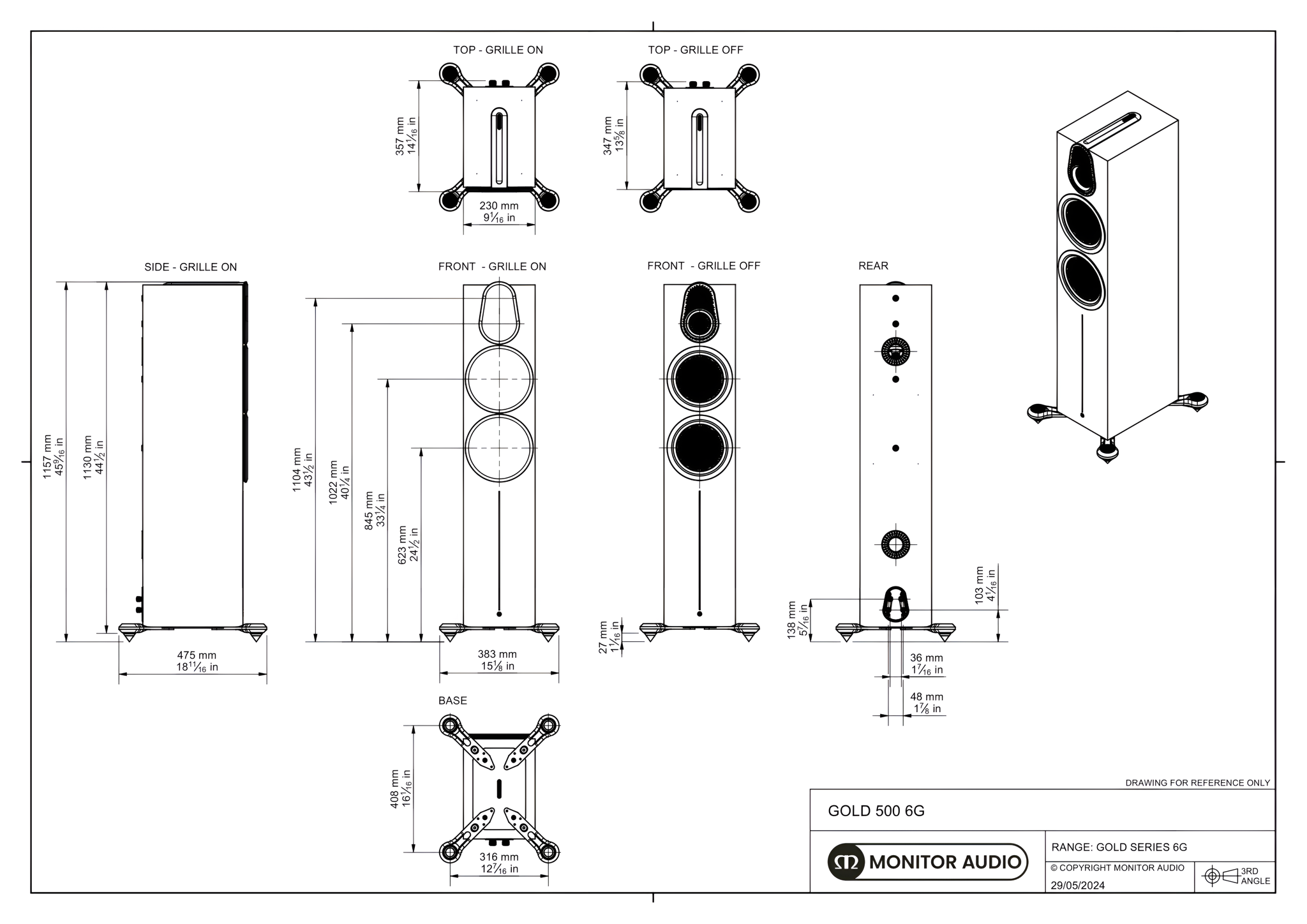 Monitor Audio Gold 500 6G Floorstanding Speakers - Maca... 14