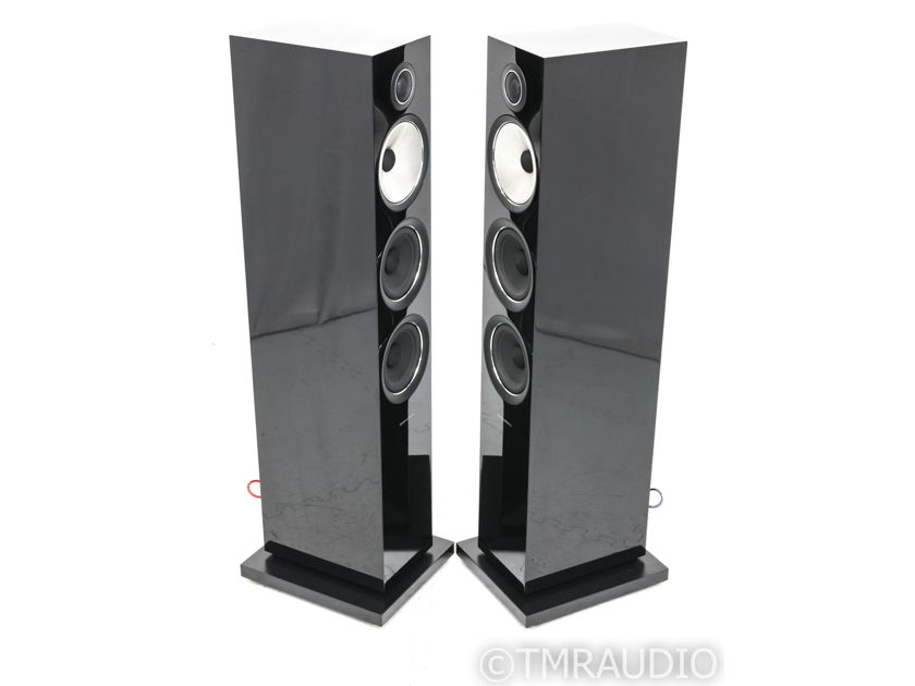 B&W 704 S2 Floorstanding Speakers; Gloss Black Pair; Upgraded Spikes (25806)