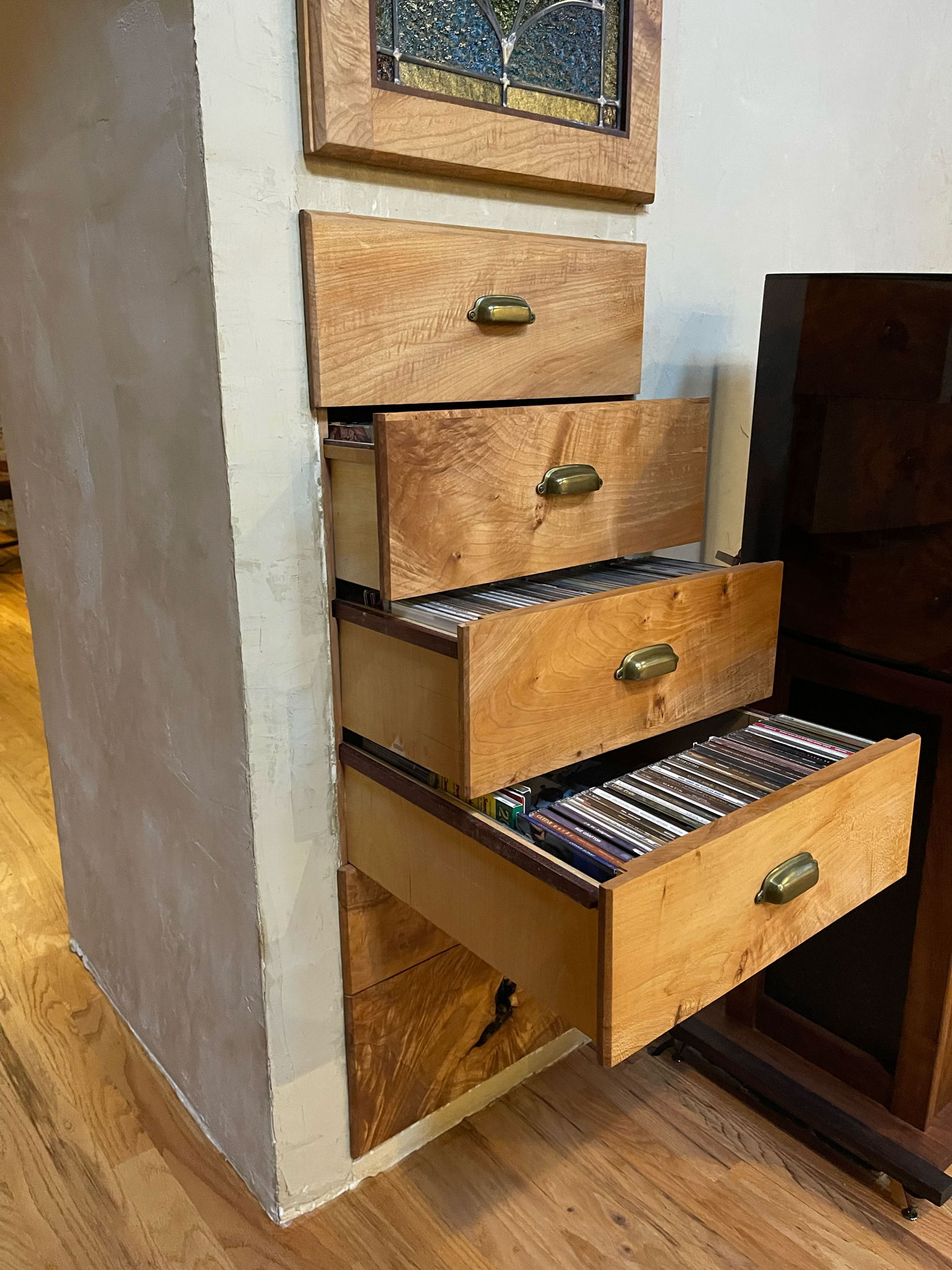 DIY built-in drawers for CD storage