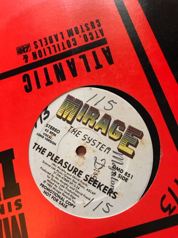 THE SYSTEM 'the pleasure seekers' '85 mirage / 45rpm TH...