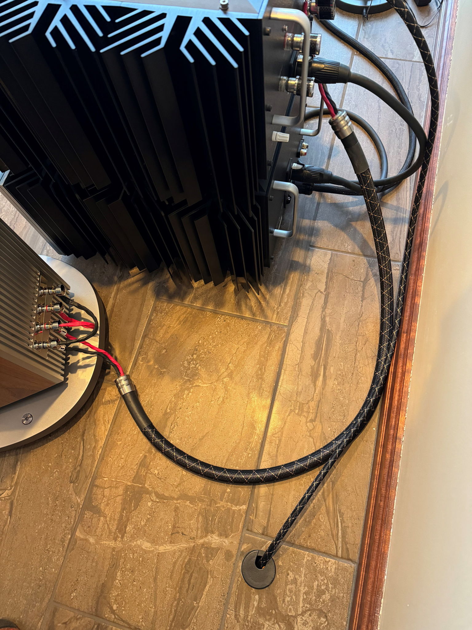 XLR routed below the fireplace
