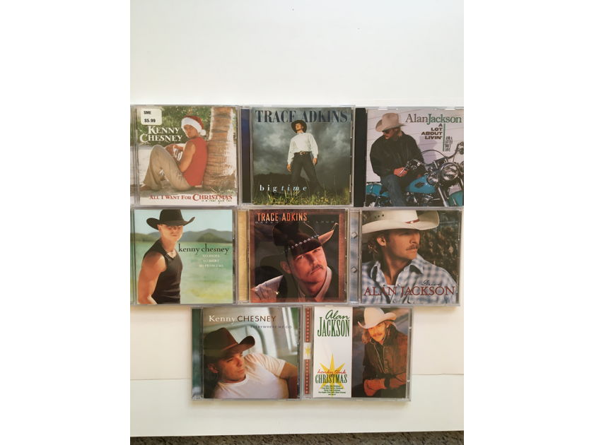 Kenny Chesney Alan Jackson Trace Atkins  Country music Cd lot of 8 cds