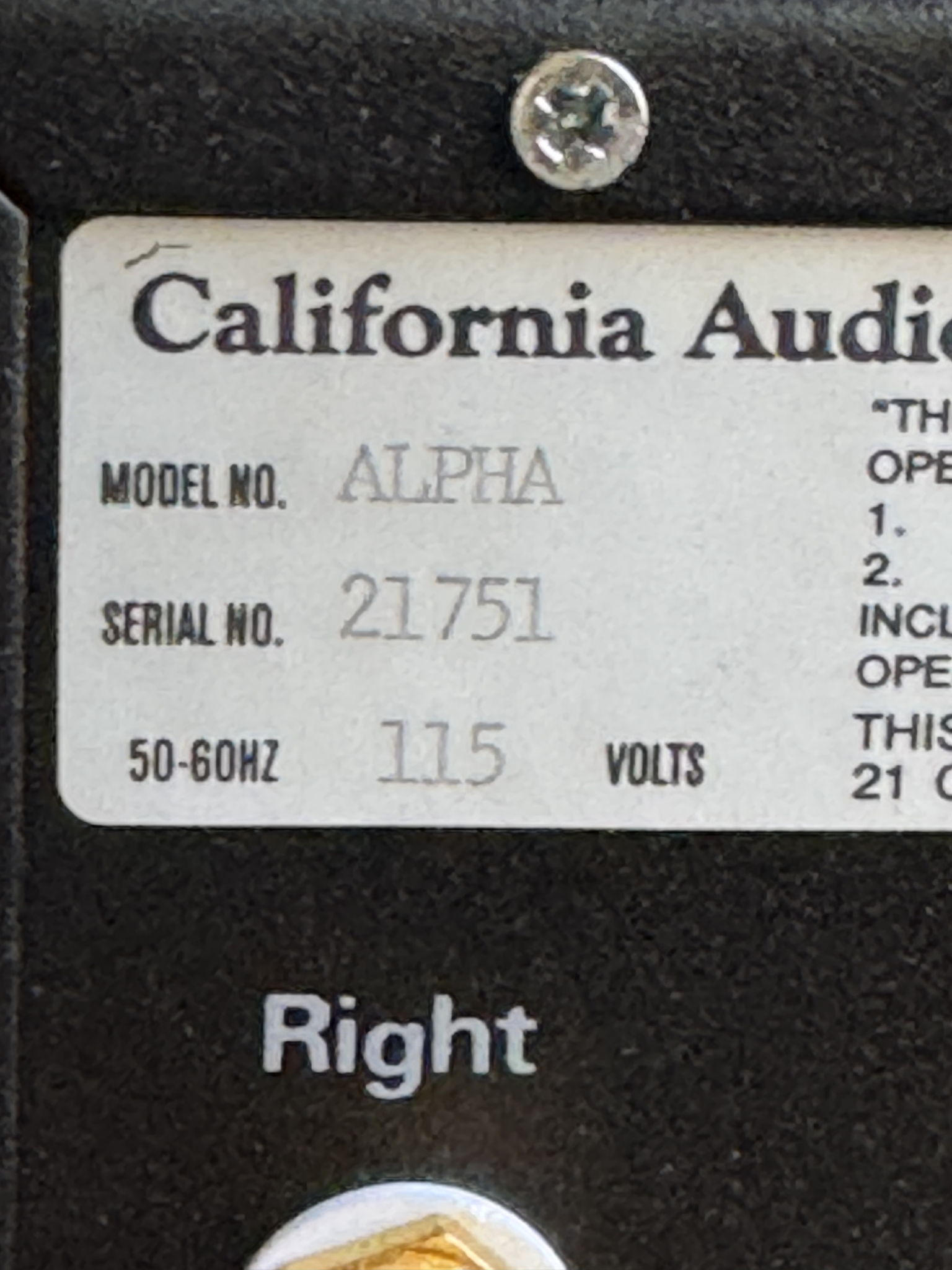 California Audio Labs Alpha 7