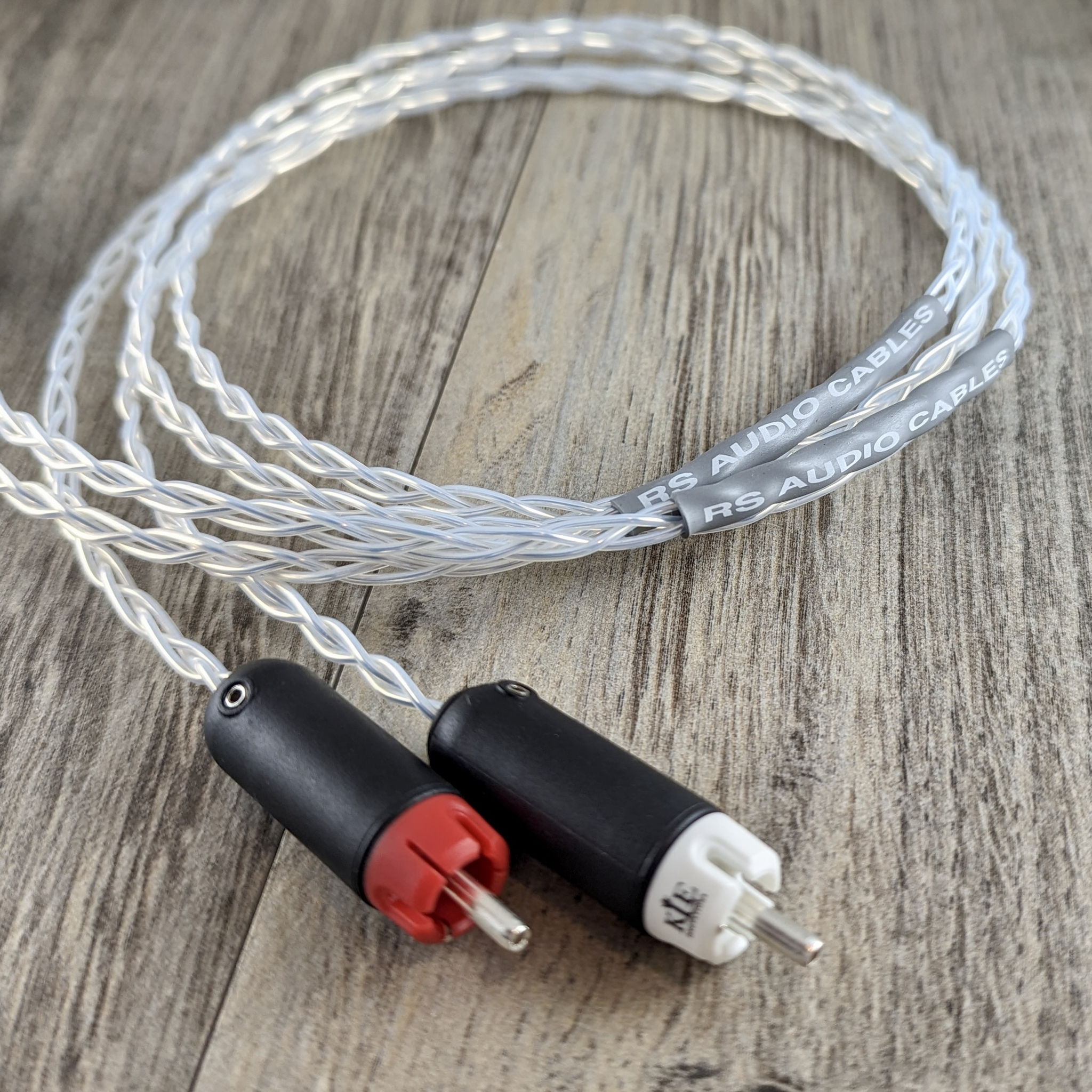 New RS Cables 0.5m Pair Solid Silver Interconnects wit...