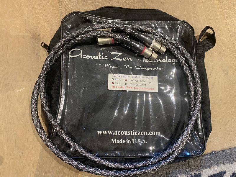 acoustic　zen absolute zerocrystal 70cm Acoustic Zen Absolute Zero Crystal Silver Speaker Cables; 8ft Pair