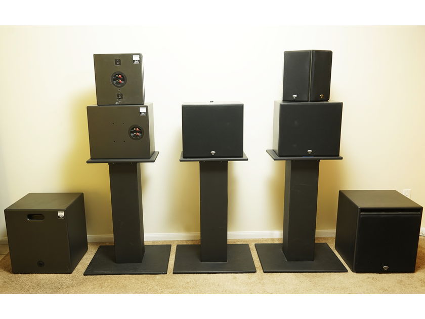 Home Theatre: Klipsch Ultra2 7.2 Surround Sound System. Amp, 7 speakers plus stands