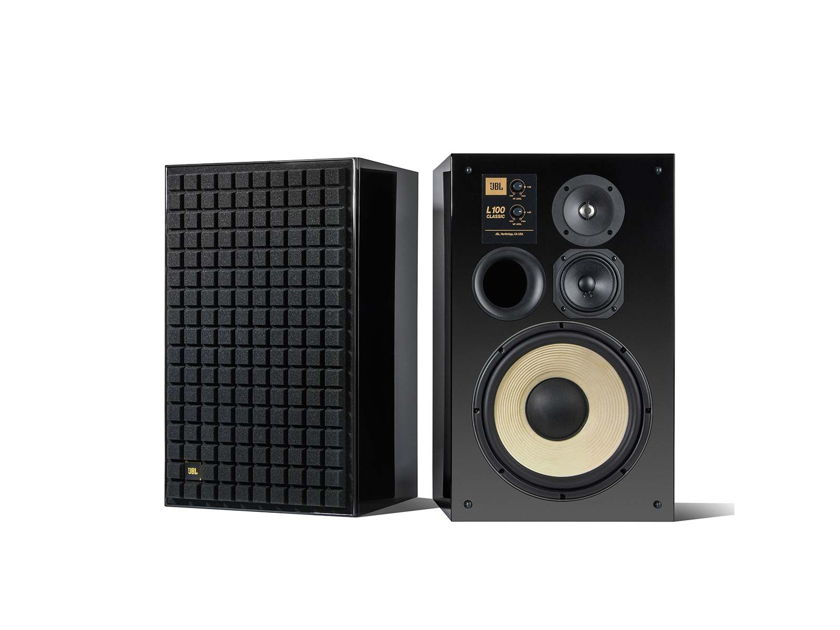 JBL - L100 Black Edition - Pair - Gloss Black - Mint Open Box