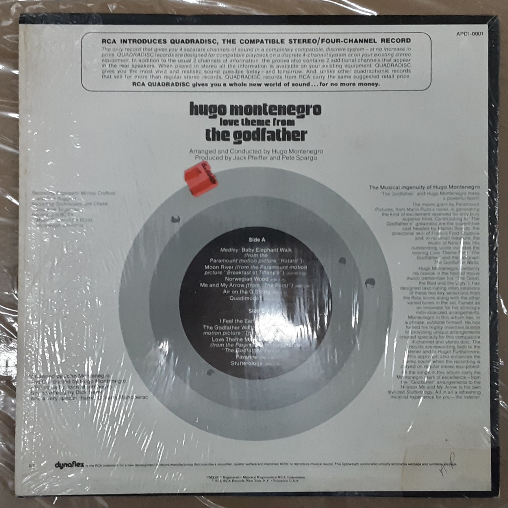 Hugo Montenegro - Love Theme From The Godfather / QUAD ... 2