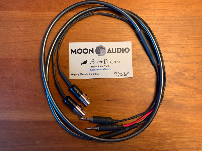 Moon Audio Silver Dragon V3 Headphone Cable for Audeze LCD 3/4 - dual balanced 3.5mm Sony/Ayre Codex/Pono connector