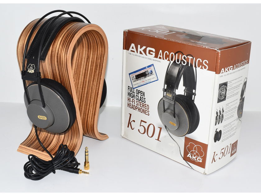 AKG K 501 Full-Open High Glass Hi-Fi Over-Ear Headphones & Original Packing Box K501