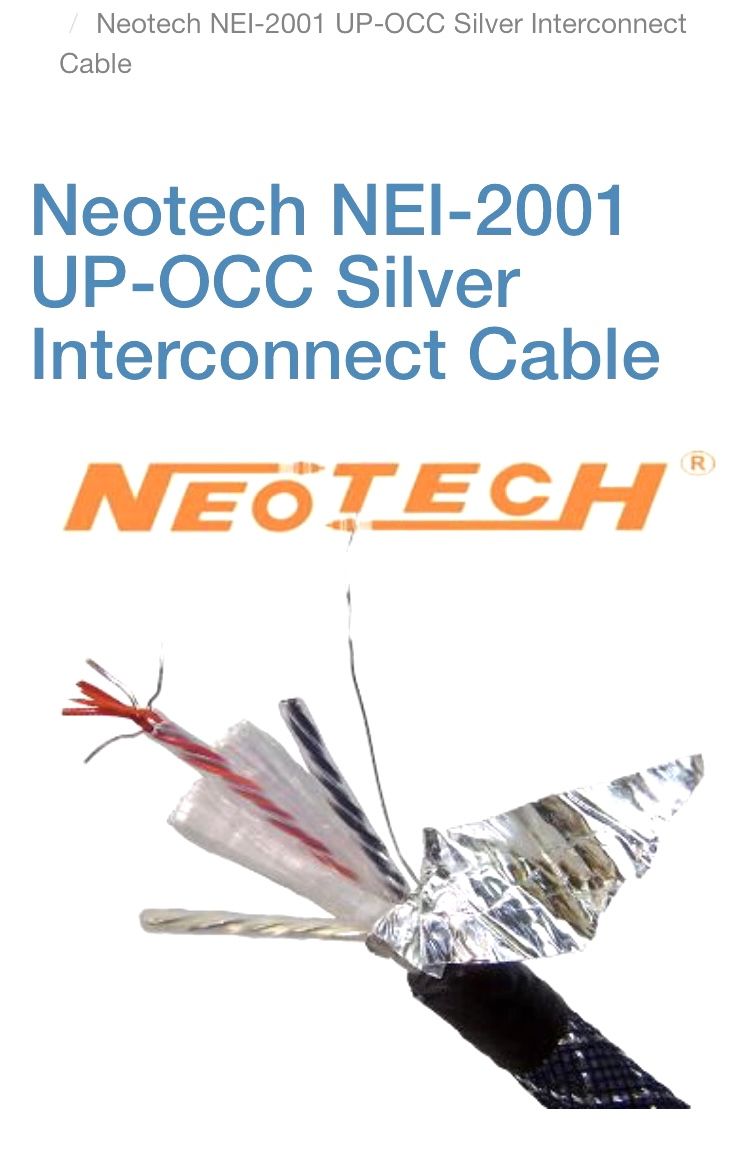 On Sale!! 1.5 meter Neotech NEI-2001 Pure Silver Interc... 9