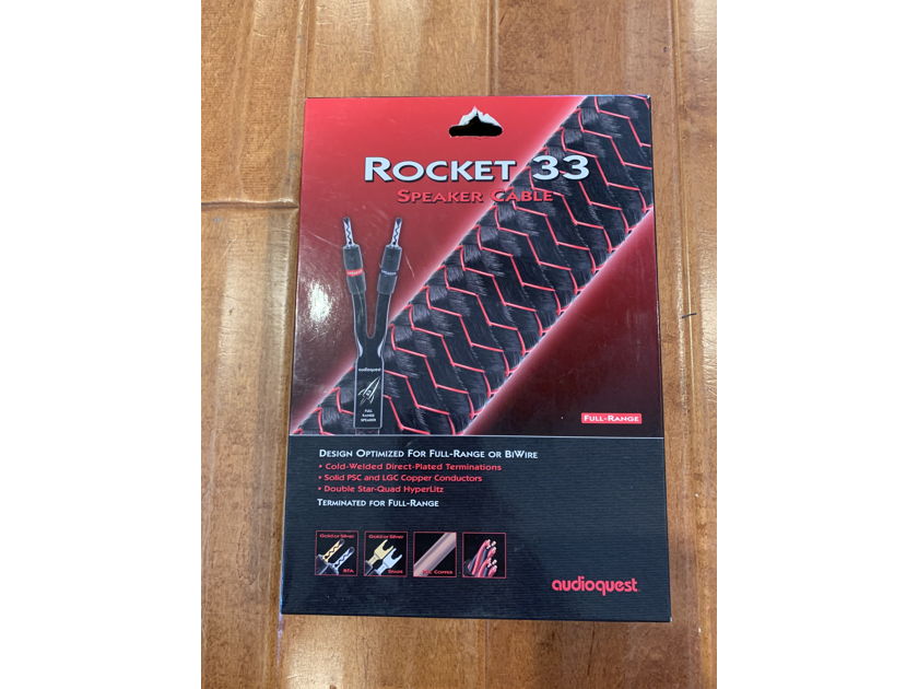 AudioQuest Rocket 33 Speaker Cable - 6ft Pair, Spade, NEW IN BOX!