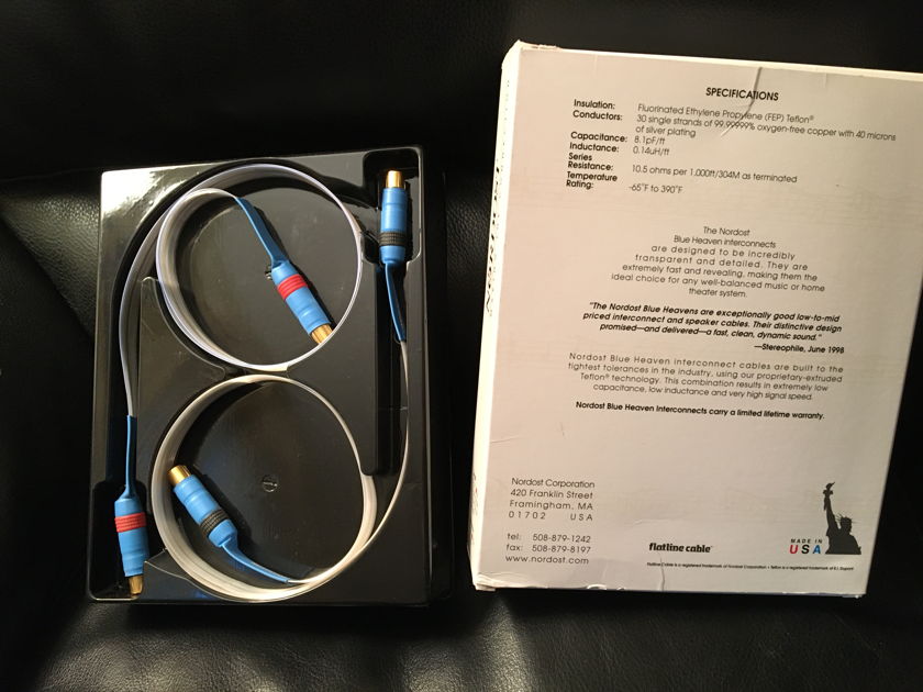 Nordost Blue Heaven interconnect 1-meter RCA to RCA