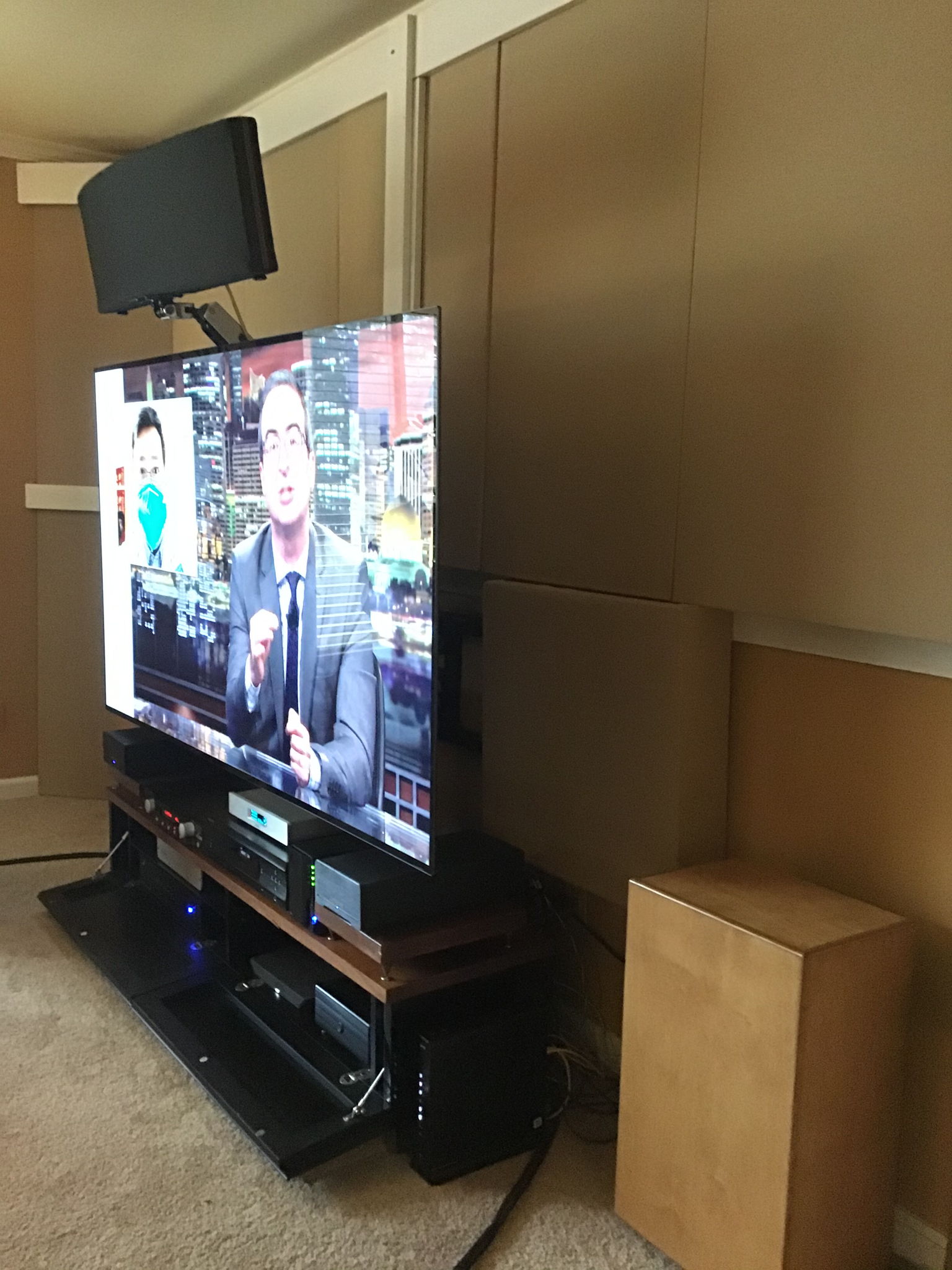  hdtv, Magnepan CC3 center speaker.. Sub#1,242&244 Panels.