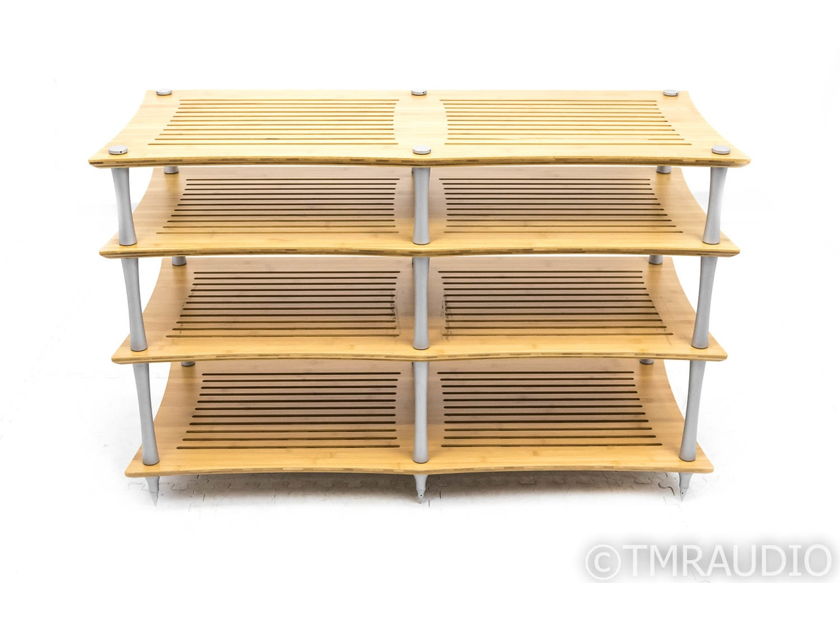 Quadraspire SV2T 4 Shelf Component Rack; 28in; Bamboo / Silver (Demo) (26217)