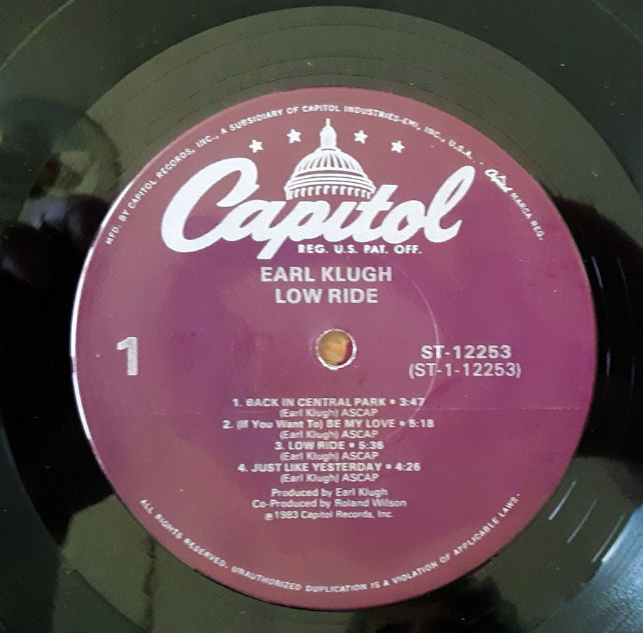 Earl Klugh - Low Ride 1983 NM Vinyl LP Capitol Records ... 5