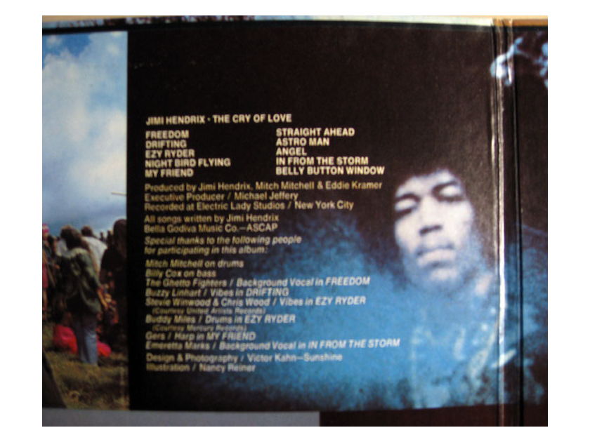 Jimi Hendrix - The Cry Of Love NM- VINTAGE REISSUE VINYL LP Reprise MS 2034