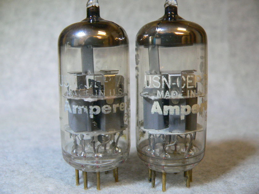 Amperex 7308 USN-CEP PQ Matched Pair, Test NOS, Made in USA, Gold Pin