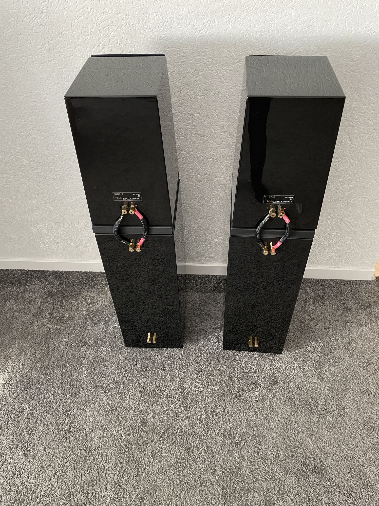 Verity Audio Rienzi speakers in black