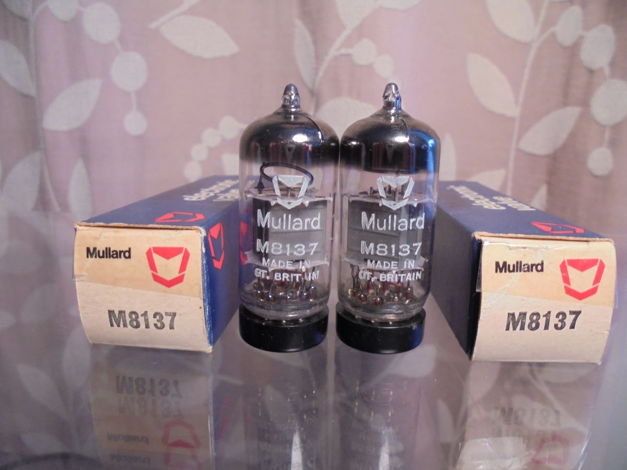 MULLARD M8137/12AX7 MATCHED PAIR OF NEW OLD STOCK BRITI...